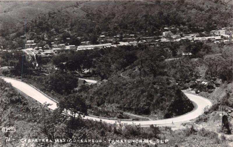 CARRETERA LAREDO-TAMAZUNCHALE S L P MEXICO~MARIN REAL PHOTO POSTCARD 1940s