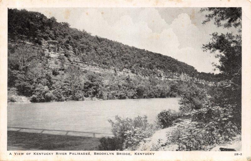 BROOKLYN BRIDGE KENTUCKY A VIEW OF KENTUCKY PALISADES GRAY & THOMPSON POSTCARD