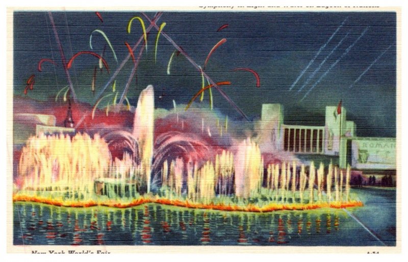 New York  Worlds Fair 1939 ,    Symphony in Light and Wonder on Lagoon of Nat...