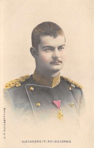 Serbia Royalty King Alexander I Portrait Vintage Postcard AA110327