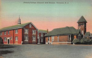 Hand Colored Postcard Presbyterian Church and House in Verona, New Jersey~122561
