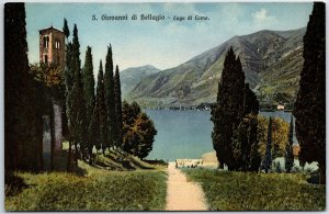 VINTAGE POSTCARD VIEW OF SAN GIOVANNI DI BELLAGIO AT LAKE COMO ITALY 1910s