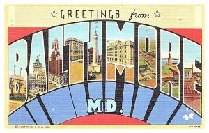 Greetings from   BALTIMORE MARYLAND
