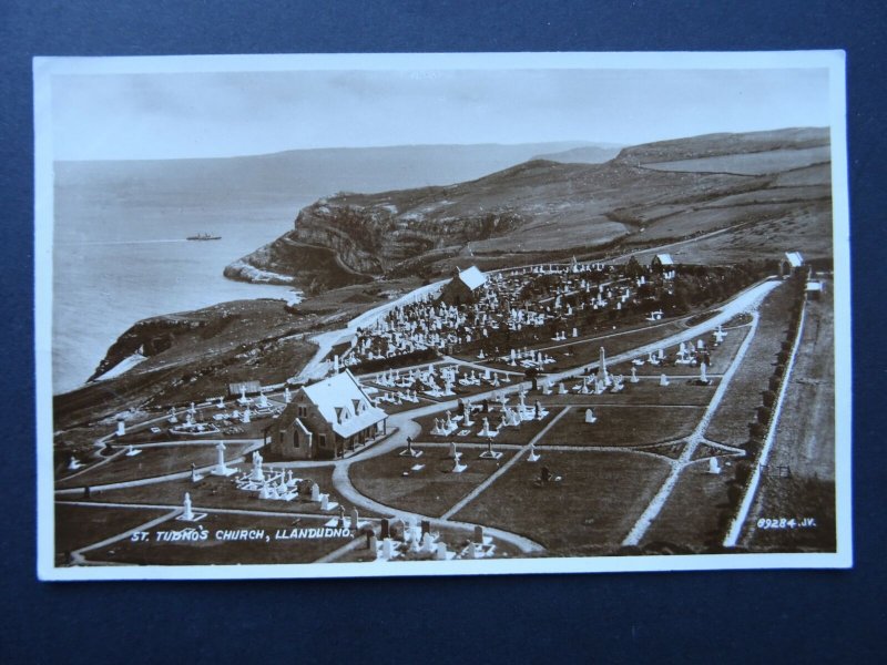 Wales LLANDUDNO St Tudno's Church c1923 RP Postcard by Valentine