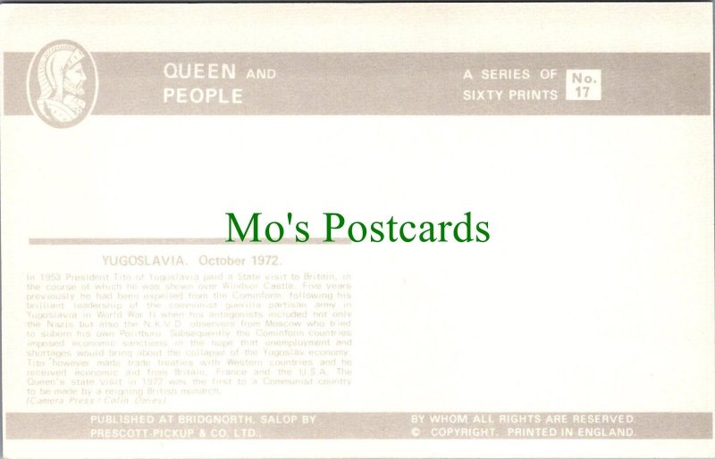 Royalty Postcard - H.M.The Queen in Yugoslavia, October 1972 - Ref.RS30354