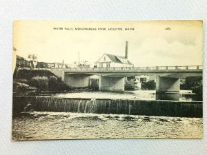 Vintage Postcard 1910's Water Falls Meduxnekeag River Houlton Maine ME