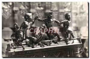 Old Postcard Auch Gers La Cathedrale The Sarabande Children Wood Sculpting in...