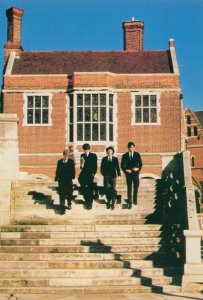 Cheeky Pupils Strolling On Steps At Harrow School Middlesex Postcard