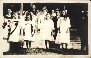 Wedding Group - St. Paul Minnesota MN Cancel 1912 Real Photo Postcard