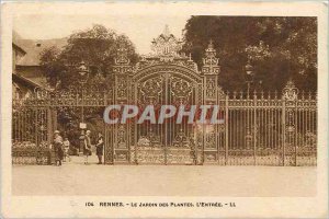 Old Postcard Rennes Le Jardin des Plantes the Entree