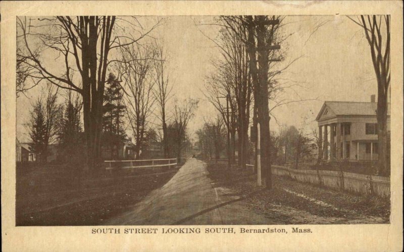 Bernardston Massachusetts MA South Street Vintage Postcard