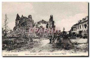 Postcard Old War 1914 1918 Lassigny Oise Ruins of the Church