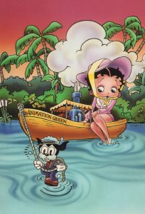 Betty Boop Animation Queen Boat Ship Postcard