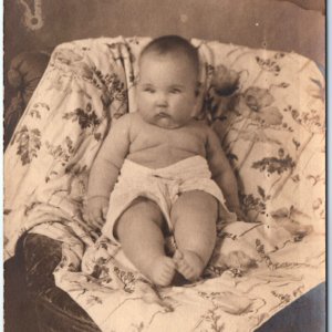 ID'd c1910s Fat Baby Girl RPPC Real Photo PC - Katheryne Elizabeth Williams A139