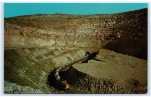 BINGHAM COPPER MINE, UT Utah ~ RAILROAD TRAIN of ORE at Tunnel c1950s Postcard