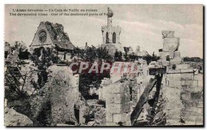 Old Postcard L & # 39Aisne A devastated corner of Vailly in ruins Militaria