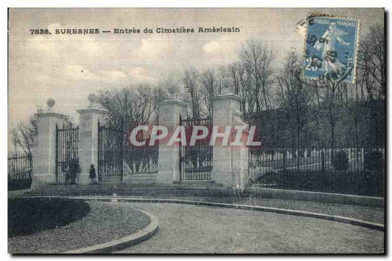 Old Postcard Suresnes American Cemetery of Entree
