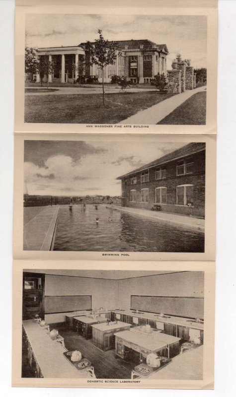 Fort Worth Texas Woman's Collage Fold Out Views Postcard Folder AA68019