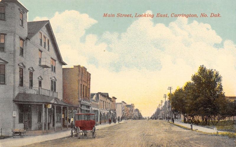 Carrington ND Clothing Store~Florsheim Shoes~Carriage~Dirt Main Street c1908 