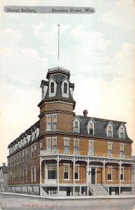 Stevens Point Wisconsin Hotel Sellers Exterior Antique Postcard K13991