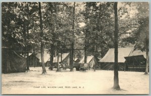 FRIES LAKE NJ WILSON LAKE CAMP LIFE VINTAGE POSTCARD