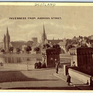 c1910s Inverness, Scotland Cathedrals Ness Bridge Litho Photo PC ETW Dennis A151