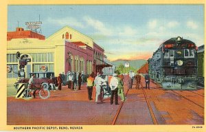 Postcard Early View of Southern Pacific RR Depot in Reno, NV.    S9