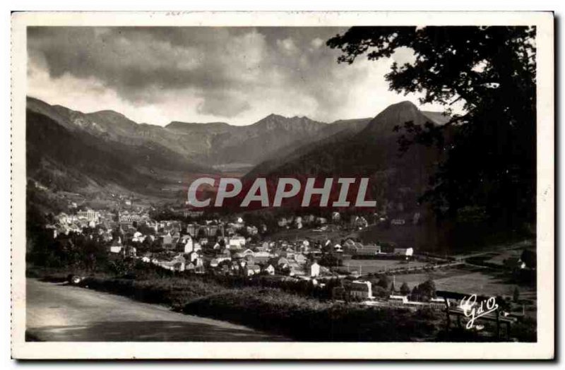 Le Mont Dore - Vue Generale taking the road to Clermont Ferrand - Old Postcard