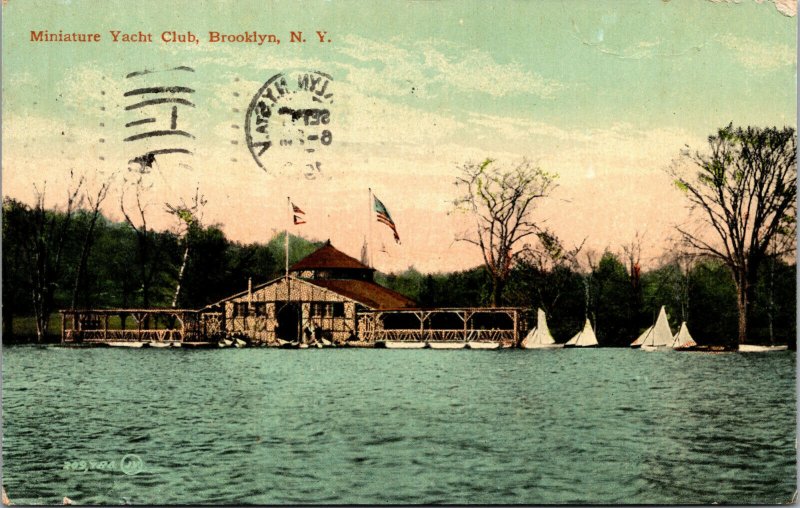 Vtg 1910s Minature Yacht Club Brooklyn New York City NY Postcard