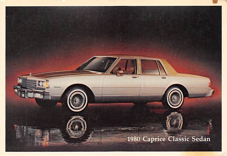 1980 Caprice Classic Sedan Chevrolet Unused stains on card