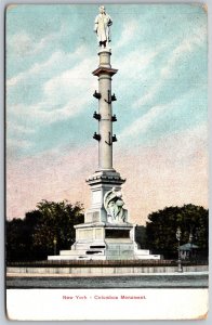 Vtg New York City NY Columbus Monument Statue 1910s View Old Postcard