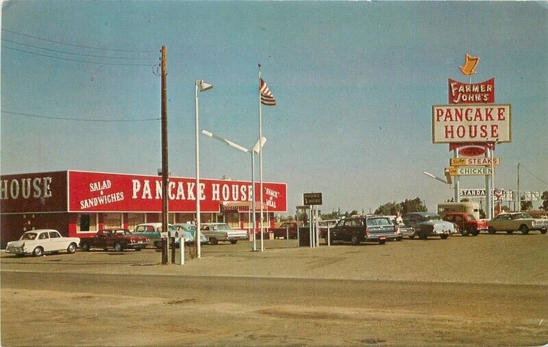 1950s California Madera Farmer John's Pancake House Calendar Postcard 22-11253