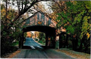 Postcard BRIDGE SCENE Long Grove Illinois IL AN7086