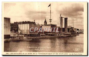 Old Postcard Exhibition intenationale Paris 1937 Pavilions of suede and the t...