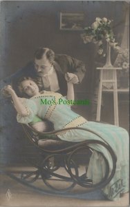 Glamour Postcard - Romance / Romantic Couple, Lady Sat in a Chair RS28277