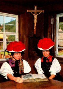 Germany Schwarzwald Locals In Traditional Costume