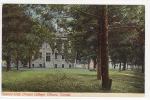Science Hall Ottawa College Kansas 1913 postcard