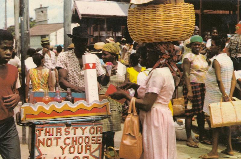 Choose Your Flavour African Drinks Market Stall Caribbean 1970s Africa Postcard