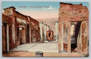 Postcard Pompei Italy Casa Poeta Tragico Ruins View
