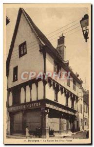 Postcard Old House Bourges Three Flutes