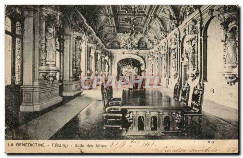 Old Postcard The Benedictine abbots of Fecamp room