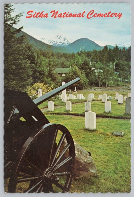 Sitka Alaska~National Cemetery~Cannon Display~Continental Postcard 