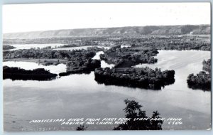 Prairie Du Chien WI Postcard RPPC Mississippi River From Pikes Peak State Park