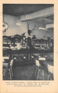 St Joseph, Missouri HOOF & HORN TAVERN Budweiser Beer Bar '40s Vintage Postcard