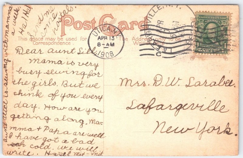 Vintage Mohawk River Near Utica NY Scenic Postcard 1908