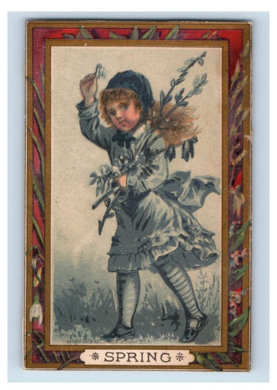 1880 Spring Boudoir Calendar Adorable Child F145