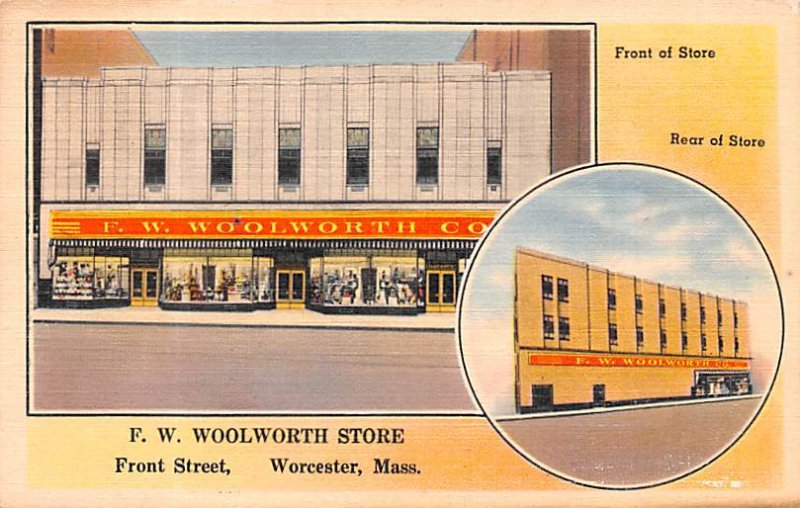 F. W. Woolworth Store Front Street - Worcester, Massachusetts MA  