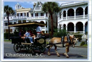 Postcard - South Battery Carriage Tour - Charleston, South Carolina