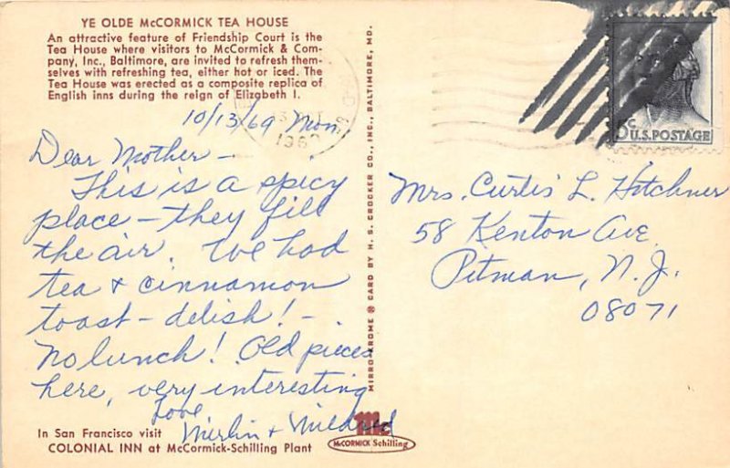 Ye Olde McCormick Tea House Baltimore, Maryland MD