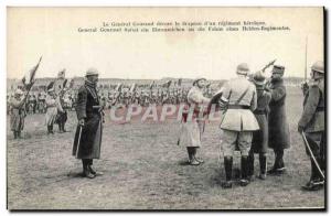 Old Postcard Medaille The General Gouraud decorated the flag of & # 39un regi...